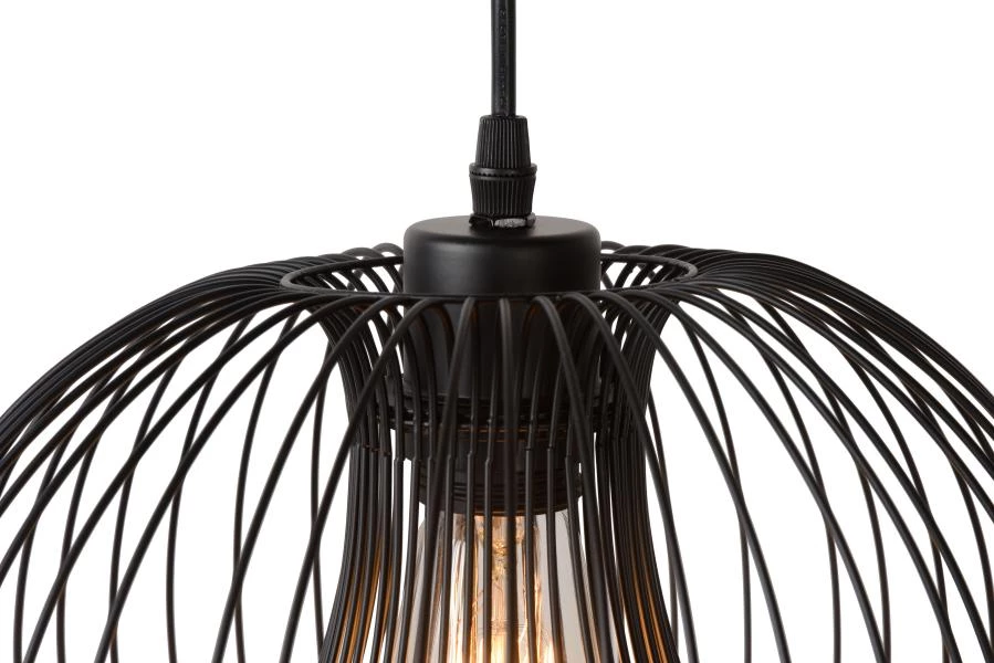 Lucide VINTI - Pendant light - Ø 30 cm - 1xE27 - Black - detail 1